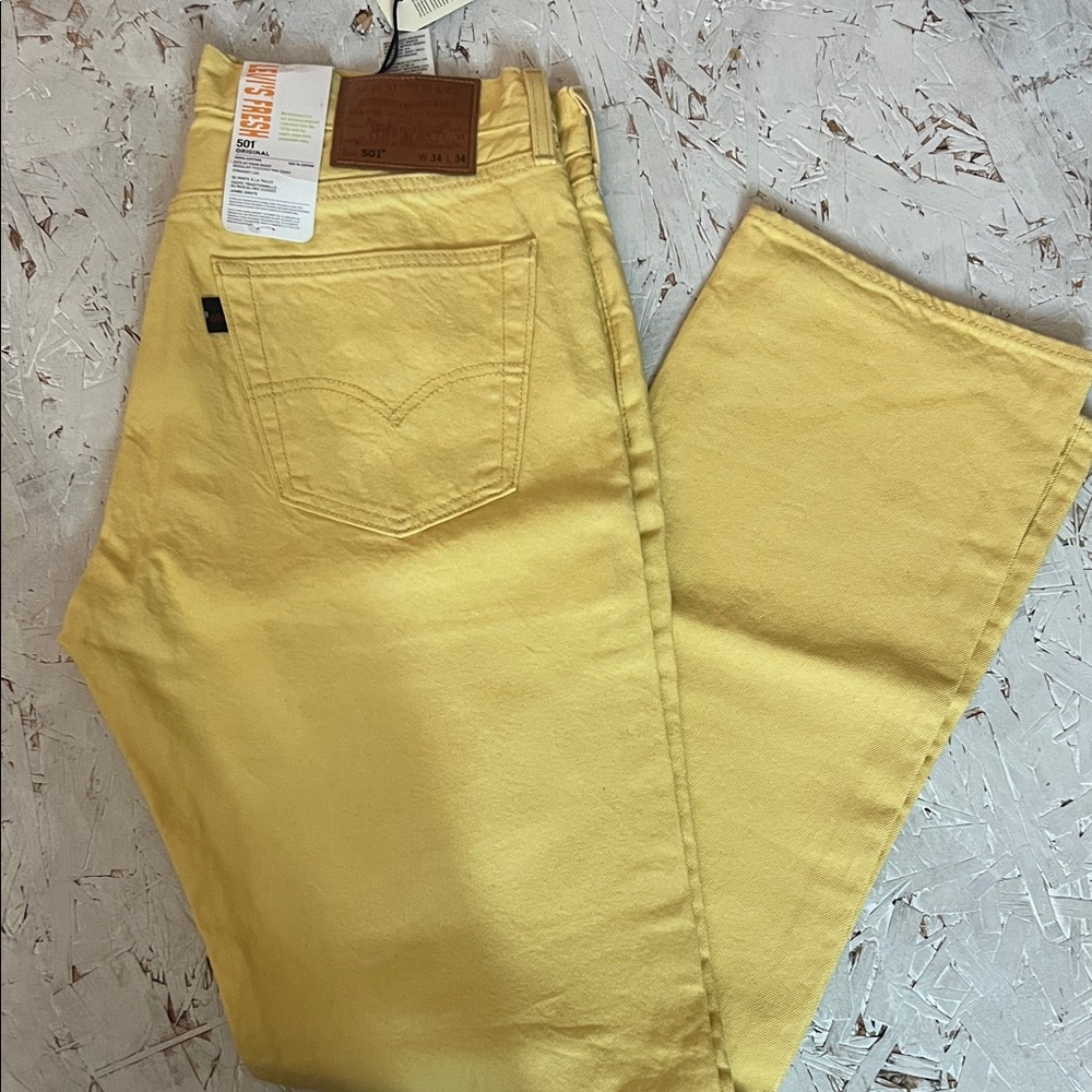 Levi's Men's Bright Yellow Slim Jeans